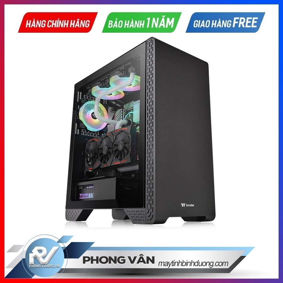 Vỏ Case Thermaltake S300 Tempered Glass (Mid-Tower Chassis / Màu Đen)