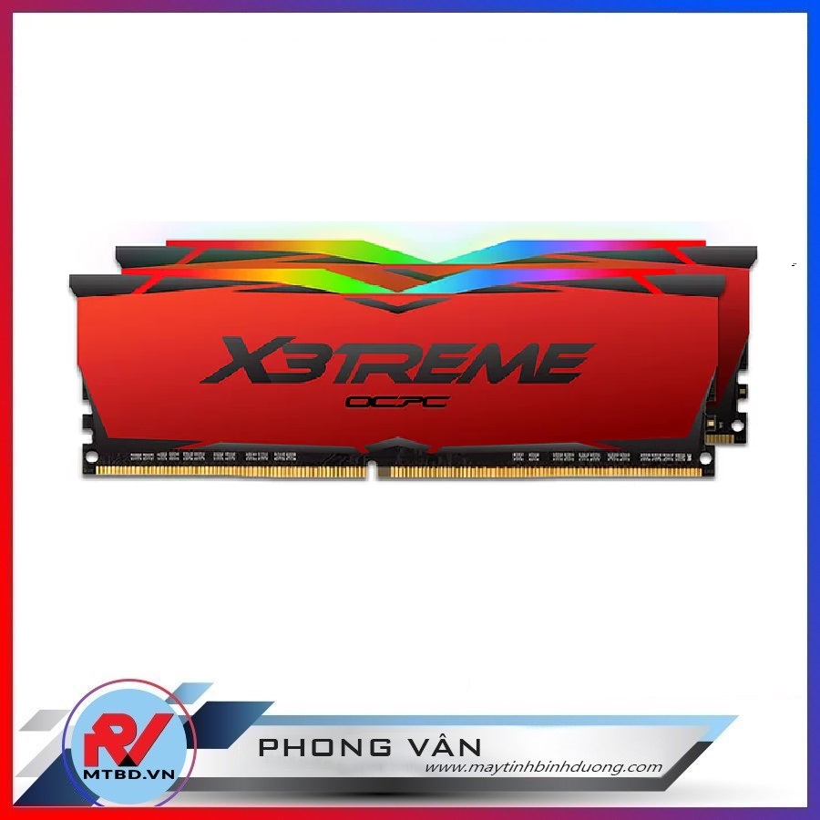 Ram OCPC X3TREME Aura RGB 16GB DDR4 Bus 3200 C16 Red (2x8GB)
