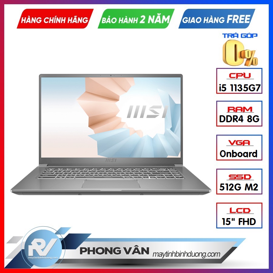 Laptop MSI Modern 15 A11M 099VN Silver