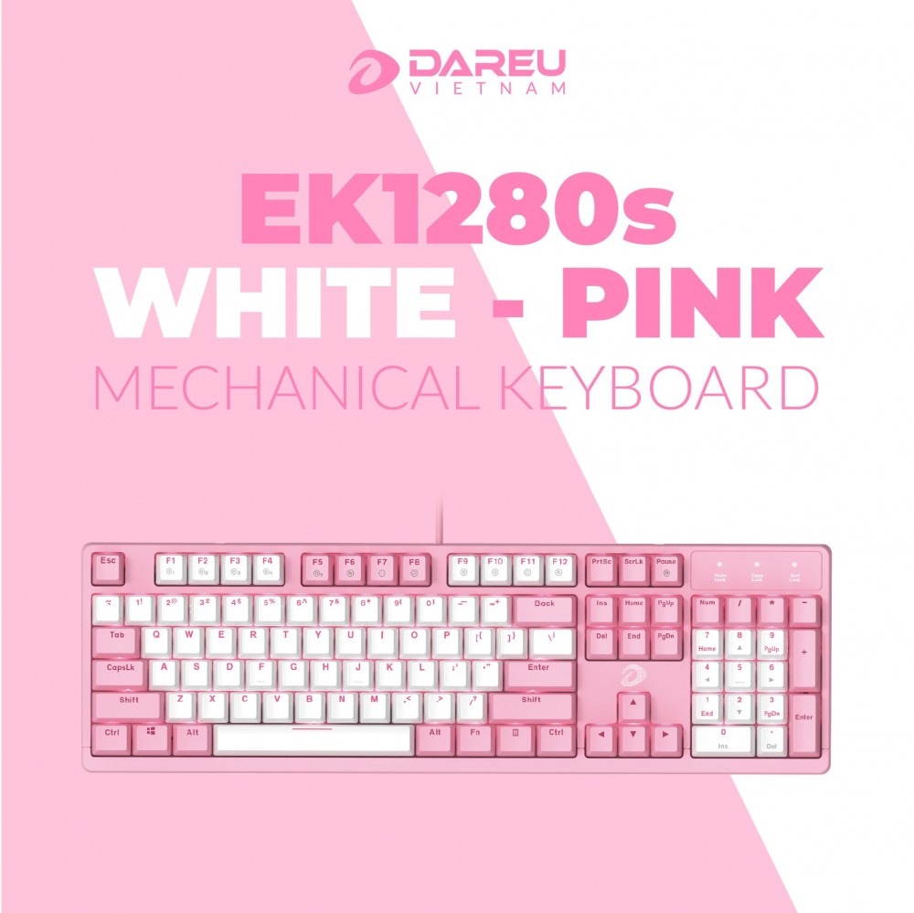 DareU EK1280S Pink White
