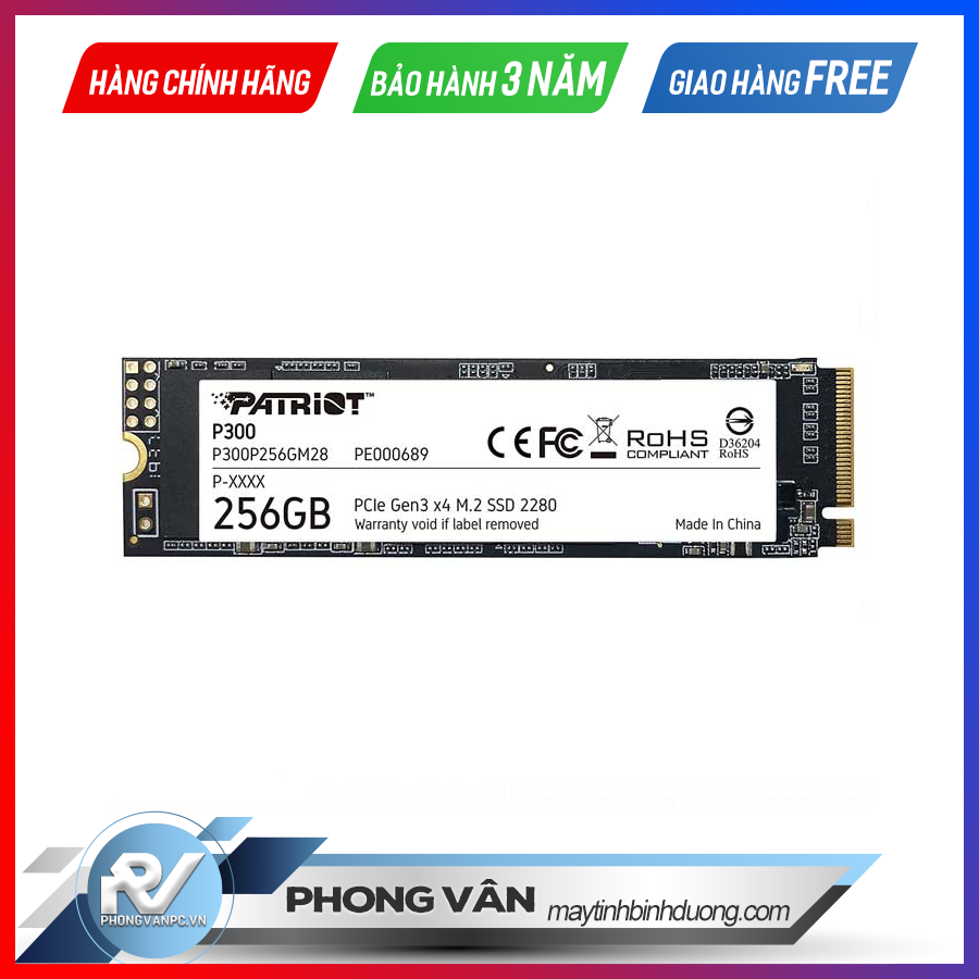 Ổ cứng SSD 256G Patriot P300 M.2 NVMe PCIe Gen3x4