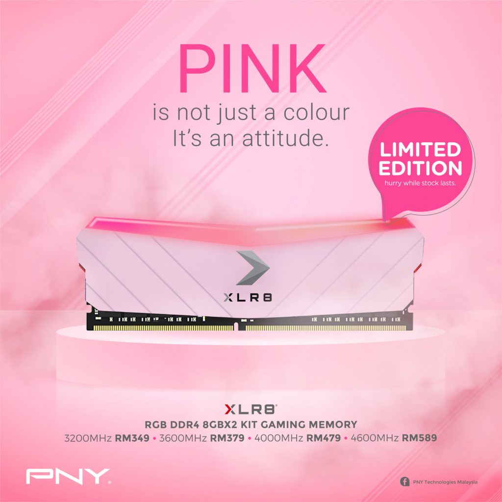 Ram PNY XLR RGB 8G 3200 pINK