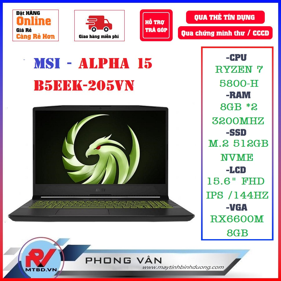 Laptop MSI Alpha 15 B5EEK-205VN